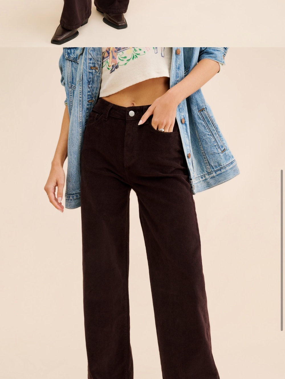 Warp + Weft Boot Cut Corduroy Pants - Dark Brown